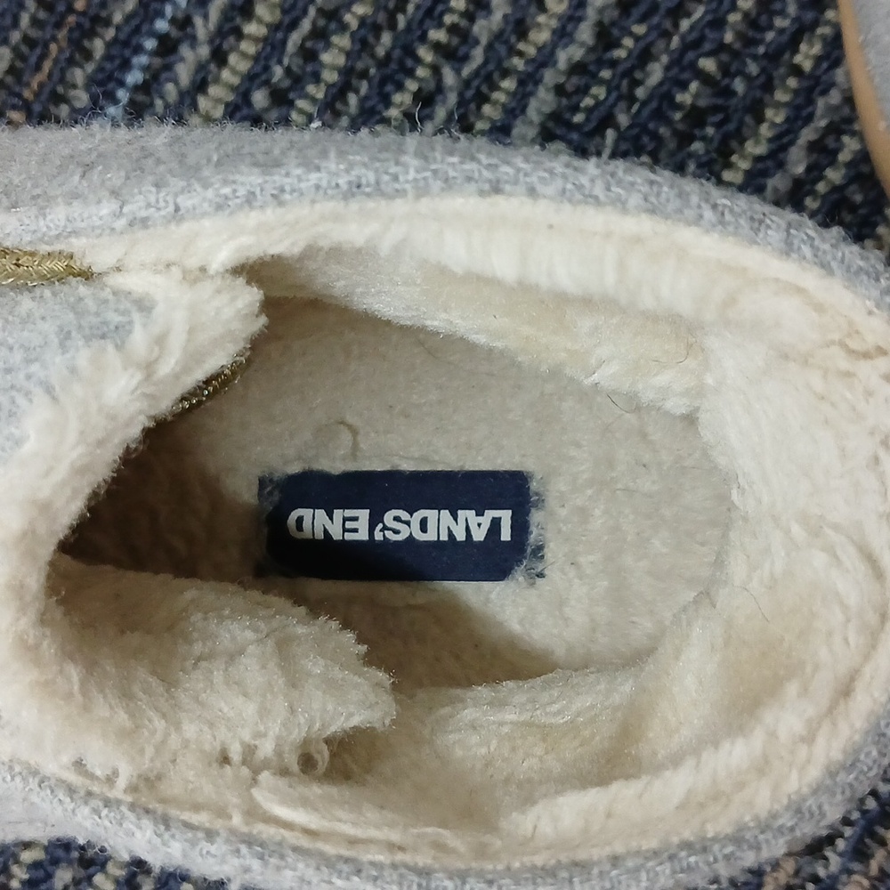 Women's All Season Lands End Bootie Slippers Gray Heather Sz. 7 - Picture 7 of 9